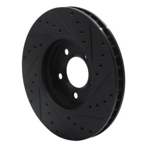 Ford Thunderbird Brake Rotor (1) - Front Left - R1 Concepts - Drilled & Slotted - Black - `00-`06